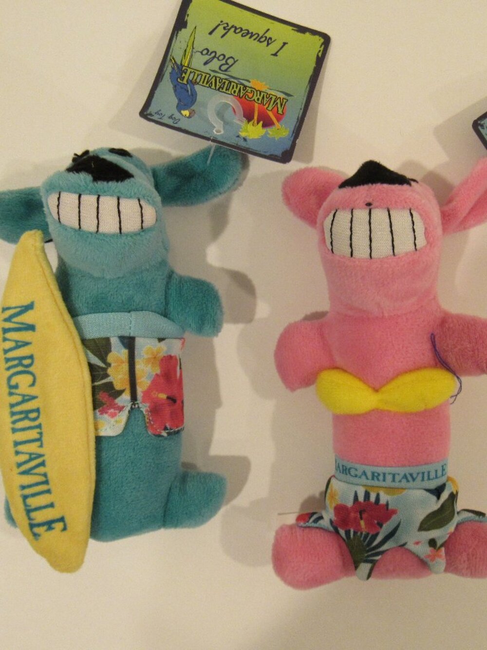 TWO NEW BEACH THEMED SOFT STUFFED SQUEAKY TOYS FOR DOGS
